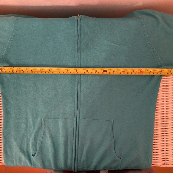 NWT Juicy Couture💥 - Silk & Cashmere Turquoise Cardigan with Hood - Size XL - Picture 2 of 16